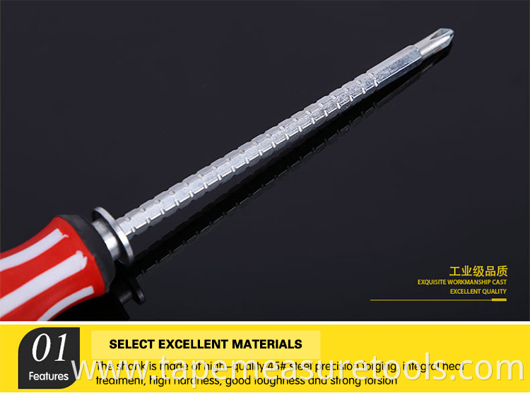 U.S. flag handle multipurpose screwdriver Telescopic slotted screwdriver with magnetic Phillips screwdriver